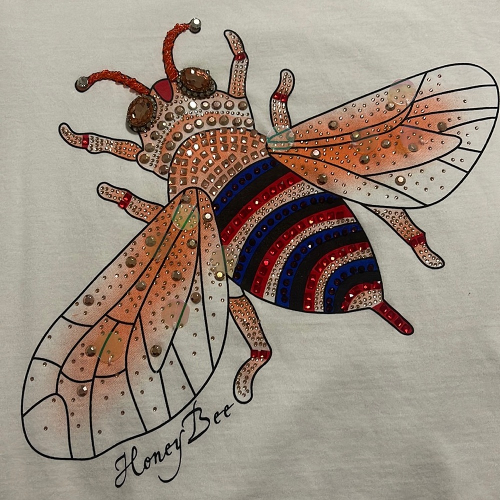 Vinizbena 3D embellished Honey Bee top